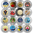          Canada Colored Toonie  2 Dollar 16-coin Full Set In Wood Case Box 2017-2026