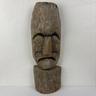 Vintage Tiki Bar Hawaiian Polynesian Hand Carved Wood Wall Art 20    Mask Tribal