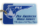 Vintage Pan Am Airlines Plastic Luggage Baggage Tag Emblem Sign Winged Globe Paa