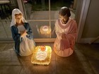 3-piece Nativity Set Christmas Mary Joseph Baby Jesus Vintage Blow Mold