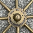 Antique Brass wood Brown Rosebank Ironworks Edinburgh Ship Wheel Heavy