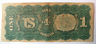 Antique 1866 Large Size  1 Dollar Bill Legal Tender United States Note V4753517 