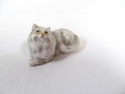 Vtg  Miniature Persian Cat Kitten White Gray Figurine Collectible