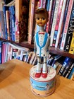 Nice Vintage 1950 s Haji Tin Litho  Wind Up  Strutting  my Fair Dancer   In Box