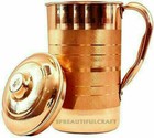 100  Pure Copper Water Jug Pitcher 1500 Ml Water Bottle 2 Drinking Tumbler Glass