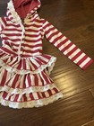 Mustard Pie Red White Stripe Hooded Tunic Jacket Hoodie Size 4t