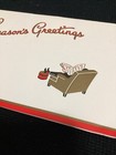 Vintage Mid-century Modern Christmas Greeting Card Man In Lazy Chair 1950s