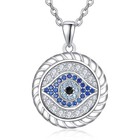 Valentine s Day Gifts For Her - 925 Sterling Silver Evil Eye Necklace  Trendy Oj