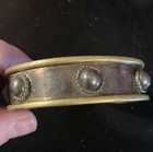 Vintage Taxco Sterling Silver Cuff Bracelet With Brass Accents  Stamped  Signed