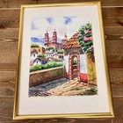 Watercolor Painting   santa Prisca Church Taxco  Mexico Signed