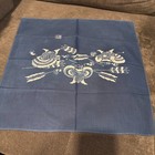 Set Of 2 Japanese Furoshiki Wrapping Cloth Indigo White Print Cotton 17 x17  Jp