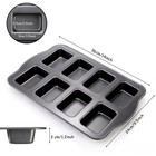 Lawei 2 Pack 8 Cavity Mini Loaf Pan  Non-stick Small Bread Loaf Pans  Rectangle