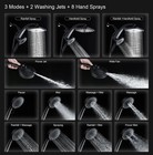 High Pressure 8  Rain Shower Head Combo With Handheld Spray Matte Black Bathroom