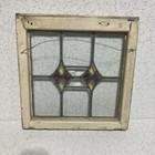 Old English Leaded Stained Glass Antique Window 18 5    X 18 5   