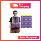 Ak A-ksafety Big   Tall Purple Reflective Vest  4 Pockets  6xl-8xl