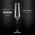 Gold Rim Champagne Gift Glasses   Set Of 2   Crystal Square Toasting Flutes F   