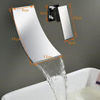 Modern Waterfall Bathroom Sink Faucet Widespread Wall Mount Mixer Tap