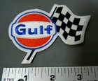 Gulf Fuel - Checker Flag Embroidered Iron On Uniform-jacket Patch 3 1 2  Mcqueen