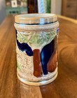 Vintage German Beer Stein Mug     Tavern Scene Relief Japan w  Germany 1950s-70s