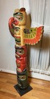 48    Huge Antique Hand Carved   Painted Totem Pole Native American Decor Statue