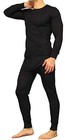 Black - Warmwear Mens 2pc Soft 100  Cotton Thermal Underwear Long Johns Set Top 