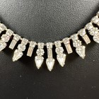 Vintage Weiss Necklace Bracelet Set Clear Rhinestone Silver Tone Demi Parure