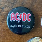 Ac dc Lot Of 3 Vintage Heavy Metal Buttons Jacket Pin Pinbacks