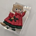 Vintage Hallmark Christmas Pins Brooch Kitty Cat 1 Wind Up Video Action