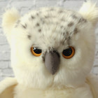 Large Hansa Creations Grey White Snowy Owl Rotating Head Stuffed Plush 16 