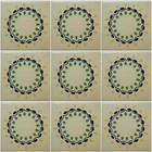 Mexican Tile Talavera Tiles High-quality Hand Painted Yellow Blue Tile T-47