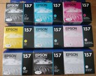 Set Of 9 Genuine Epson 157 Ink Cartridges T1571 T1574 T1575 T1576 T1577 T1579   