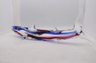 Mario Sandon Signed Patriotic Art Glass Shark Sculpture Red White Blue Figurine
