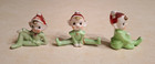 Vintage Christmas Ceramic Elf Pixie Figurines Japan Set Lot Mcm 1950s Kitschy 2 