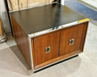 Pair Mid Century Modern Cabinet end Tables  Style Of Harvey Probber