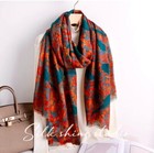 100  Cashmere Pashmina Scarf Women Peacock Blue Red Shawl Winter Gift 78x36 