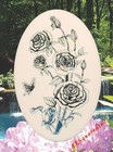 Roses Static Cling Window Decal Oval 10x16 Sliding Glass   Shower Doors Decor