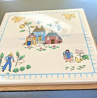 Vintage International Heartland Ceramic Tile Trivet Mounted On Wood Homemade