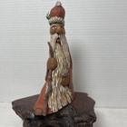 Vintage Cypress Knee Santa Gnome Folk Art Carved painted By Gloria Woldanski 03