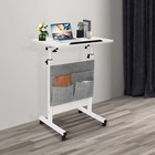 Rolling Laptop Desk Office Computer Table Adjustable Height Stand Up W  Storage