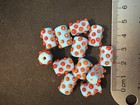 12 Glass Beads  b717 - Fancy Rare Dots Art Deco- 14mm
