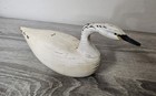 Vintage Primitive Folkart Hand Carved Wooden Swan Figurine 8  Long