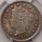 1910 5c Liberty Nickel Pcgs Au58