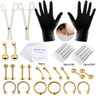 42pcs Facial Professional Body Piercing Tool Kit Ear Nose Navel Nipple Needles
