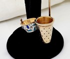 Vintage Soviet Russia Enameled Gilt Sterling 916 Silver Tea Infuser Strainer 