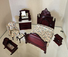Vtg Heirloom Dollhouse Miniature 6-piece Bedroom In Original Box 1 12 Scale