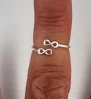 Gift For Women s Adjustable Double Tiny Infinity Toe Ring Metal 925 Silver