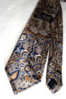 Neck Tie Vtg 70s Jose A Bank Fancy Paisley Silver Gray Blue Brown Silk 59 X 3 5