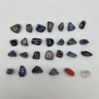Lapis Lazuli Rune Crystal Stones Set Elder Futhark Reiki Healing Gemstone 27 Pcs
