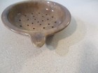 Antique Clay Colander Strainer French Dish With Drain Holes Pottery Carry Tab
