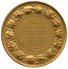 France La Pierre The Stone Pyramids Gilt Bronze Art Deco Medal  Ridet 59mm 167g